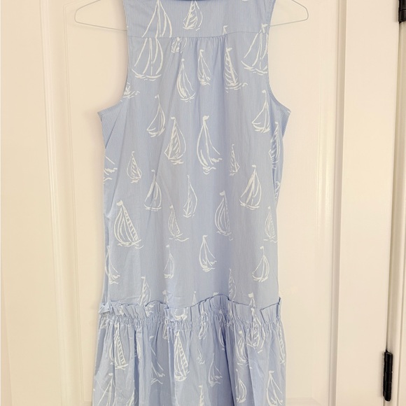 Lilly Pulitzer Blue and White Sailboat Tiered Sleeveless Dress - Picture 6 of 7